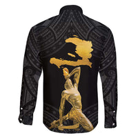 Haitian Negre Marron 1804 Family Matching Puletasi and Hawaiian Shirt Black Polynesian Pattern