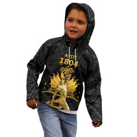 Haitian Negre Marron 1804 Kid Hoodie Black Polynesian Pattern