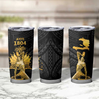 Haitian Negre Marron 1804 Tumbler Cup Black Polynesian Pattern