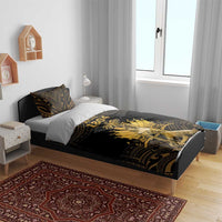 Haitian Negre Marron 1804 Bedding Set Gold Polynesian Pattern