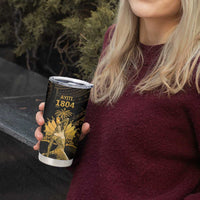 Haitian Negre Marron 1804 Tumbler Cup Gold Polynesian Pattern