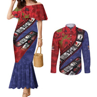 Personalised ANZAC Spirit 1915-2026 Filmstrip Tribute Couples Matching Mermaid Dress and Long Sleeve Button Shirt Lest We Forget 25 April LT9 Red - Polynesian Pride