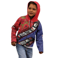 Personalised ANZAC Spirit 1915-2026 Filmstrip Tribute Kid Hoodie Lest We Forget 25 April LT9 - Polynesian Pride