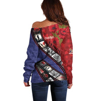 Personalised ANZAC Spirit 1915-2026 Filmstrip Tribute Off Shoulder Sweater Lest We Forget 25 April