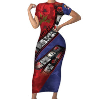 Personalised ANZAC Spirit 1915-2026 Filmstrip Tribute Short Sleeve Bodycon Dress Lest We Forget 25 April LT9 Long Dress Red - Polynesian Pride