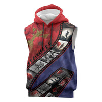 Personalised ANZAC Spirit 1915-2026 Filmstrip Tribute Sleeveless Hoodie Lest We Forget 25 April LT9 Red - Polynesian Pride