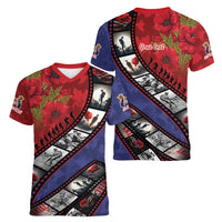 Personalised ANZAC Spirit 1915-2026 Filmstrip Tribute Women V-Neck T-Shirt Lest We Forget 25 April LT9 - Polynesian Pride