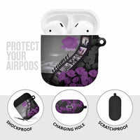Personalised Remembering ANZAC Lest We Forget AirPods Case Vintage Film Frame Memorial Purple Poppy