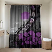 Personalised Remembering ANZAC Lest We Forget Bathroom Set Vintage Film Frame Memorial Purple Poppy