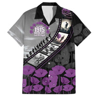 Personalised Remembering ANZAC Lest We Forget Family Matching Summer Maxi Dress and Hawaiian Shirt Vintage Film Frame Memorial Purple Poppy LT9 Dad's Shirt - Short Sleeve Purple - Polynesian Pride