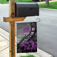 Personalised Remembering ANZAC Lest We Forget Garden Flag Vintage Film Frame Memorial Purple Poppy
