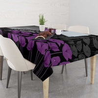 Personalised Remembering ANZAC Lest We Forget Tablecloth Vintage Film Frame Memorial Purple Poppy