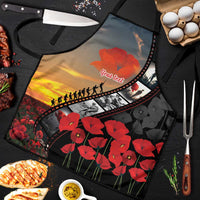 Personalised Remembering ANZAC Lest We Forget Apron Vintage Film Frame Memorial Red Poppy