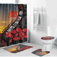 Personalised Remembering ANZAC Lest We Forget Bathroom Set Vintage Film Frame Memorial Red Poppy