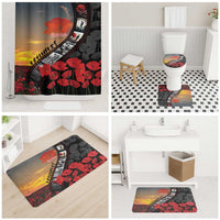 Personalised Remembering ANZAC Lest We Forget Bathroom Set Vintage Film Frame Memorial Red Poppy