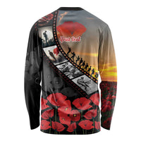 Personalised Remembering ANZAC Lest We Forget Long Sleeve Shirt Vintage Film Frame Memorial Red Poppy