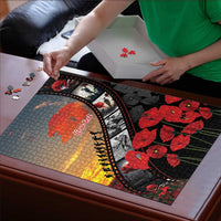 Personalised Remembering ANZAC Lest We Forget Puzzle Vintage Film Frame Memorial Red Poppy