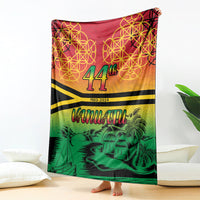 Hapi 44th Indipendens Dei Vanuatu Blanket Yumi 1980 with Vanuatuan Beach Landscape