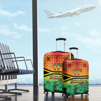 Hapi 44th Indipendens Dei Vanuatu Luggage Cover Yumi 1980 with Vanuatuan Beach Landscape