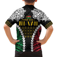 Halo Vanuatu Pride Family Matching Long Sleeve Bodycon Dress and Hawaiian Shirt Vanuatuan Sand Drawing Pattern LT9 - Polynesian Pride