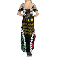 Halo Vanuatu Pride Family Matching Summer Maxi Dress and Hawaiian Shirt Vanuatuan Sand Drawing Pattern