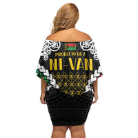 Halo Vanuatu Pride Off Shoulder Short Dress Vanuatuan Sand Drawing Pattern