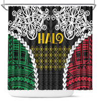 Halo Vanuatu Pride Shower Curtain Vanuatuan Sand Drawing Pattern
