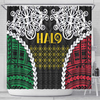 Halo Vanuatu Pride Shower Curtain Vanuatuan Sand Drawing Pattern