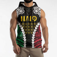 Halo Vanuatu Pride Sleeveless Hoodie Vanuatuan Sand Drawing Pattern - Polynesian Pride