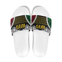Halo Vanuatu Pride Slide Sandals Vanuatuan Sand Drawing Pattern - Polynesian Pride
