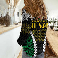 Halo Vanuatu Pride Women Casual Shirt Vanuatuan Sand Drawing Pattern
