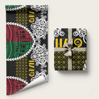 Halo Vanuatu Pride Wrapping Paper Vanuatuan Sand Drawing Pattern - Polynesian Pride