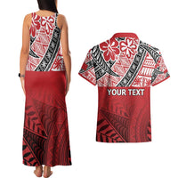 Malo e lelei Tonga Couples Matching Tank Maxi Dress and Hawaiian Shirt Ngatu Tokelau Feletoa Fata Traditional Polynesian Pattern