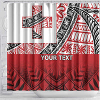 Malo e lelei Tonga Shower Curtain Ngatu Tokelau Feletoa Fata Traditional Polynesian Pattern
