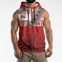Malo e lelei Tonga Sleeveless Zip Hoodie Ngatu Tokelau Feletoa Fata Traditional Polynesian Pattern - Polynesian Pride