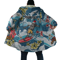 Hawaii Santa Skeleton Surfing Personalized Cloak Mele Kalikimaka i Iulai!