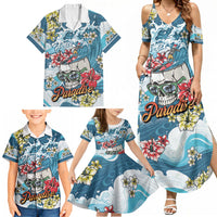 Hawaii Santa Skeleton Surfing Personalized Family Matching Summer Maxi Dress and Hawaiian Shirt Mele Kalikimaka i Iulai! LT9 - Polynesian Pride