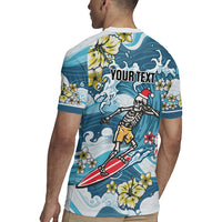 Hawaii Santa Skeleton Surfing Personalized Rugby Jersey Mele Kalikimaka i Iulai! LT9 - Polynesian Pride