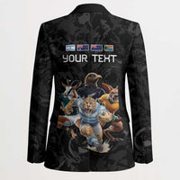 Custom Rugby Southern Hemisphere Blazer Argentina AUNZ South Africa Mascot Black - Polynesian Pride