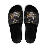 Custom Rugby Southern Hemisphere Slide Sandals Argentina AUNZ South Africa Mascot Black - Polynesian Pride