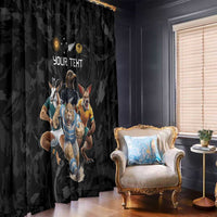 Custom Rugby Southern Hemisphere Window Curtain Argentina AUNZ South Africa Mascot Black - Polynesian Pride