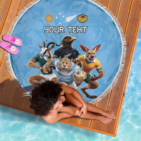 Custom Rugby Southern Hemisphere Beach Blanket Argentina AUNZ South Africa Mascot Blue - Polynesian Pride