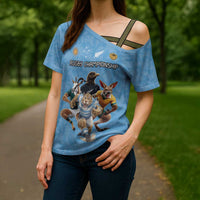 Custom Rugby Southern Hemisphere Cross Shoulder Shirt Argentina AUNZ South Africa Mascot Blue - Polynesian Pride