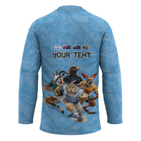 Custom Rugby Southern Hemisphere Hockey Jersey Argentina AUNZ South Africa Mascot Blue - Polynesian Pride