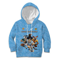 Custom Rugby Southern Hemisphere Kid Hoodie Argentina AUNZ South Africa Mascot Blue - Polynesian Pride
