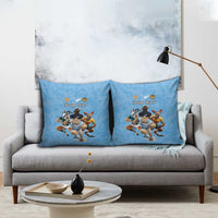 Custom Rugby Southern Hemisphere Pillow Cover Argentina AUNZ South Africa Mascot Blue - Polynesian Pride