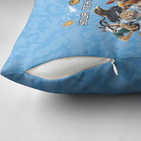 Custom Rugby Southern Hemisphere Pillow Cover Argentina AUNZ South Africa Mascot Blue - Polynesian Pride