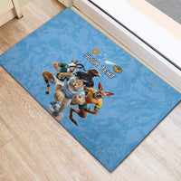 Custom Rugby Southern Hemisphere Rubber Doormat Argentina AUNZ South Africa Mascot Blue LT9 - Polynesian Pride