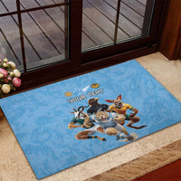 Custom Rugby Southern Hemisphere Rubber Doormat Argentina AUNZ South Africa Mascot Blue LT9 - Polynesian Pride