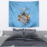 Custom Rugby Southern Hemisphere Tapestry Argentina AUNZ South Africa Mascot Blue - Polynesian Pride